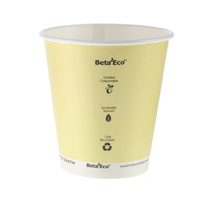 Beta Eco YELLOW 10oz PLA Paper Cup x 100
