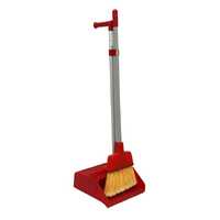 Lobby RED Dust Pan with Broom