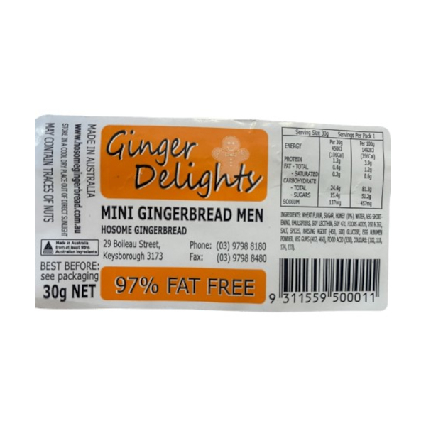 Ginger Delights Mini Wrapped Gingerbread Men x 36