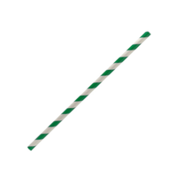 Paper Straw Regular - GREEN STRIPE 2500pc/ctn