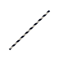 Paper Straw Regular - BLACK STRIPE x 500