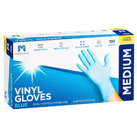 Blue Medium Powder Free Gloves x 100