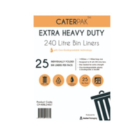 CaterPak Heavy Duty Garbage Bags 240L x 25