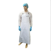White PVC Apron with hook & ties 1290mm 