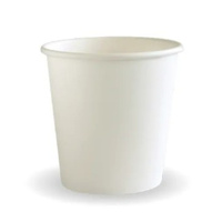 Biopak White 4oz (63mm) Single Wall Cup x 100