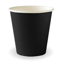 Biopak Black 6oz Single Wall Cup x 1000