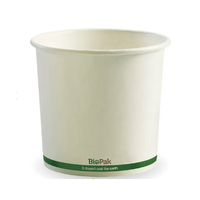 BioPak WHITE Green Stripe 740ml /24oz BioBowl  x500