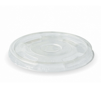 BioPak CLEAR 300-700ml Cold Cup Flat Lid with X Slot x100