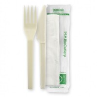 BioPak 15cm/6" PSM Knife, Fork & Napkin set x250