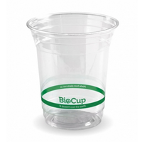 BioPak CLEAR 420ml Green Strip BioCup Cold Cup x100