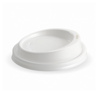 BioPak WHITE 90mm PS TRAVEL Lid for BioCup x 100