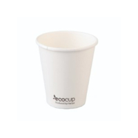 8oz Ecocup Single Wall (90mm) PLA White Coffee Cup x 1000