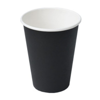 Black 12oz (90mm) PE Single Wall Cup x 1000