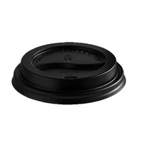 Black 80mm PS Travel Lid for Coffee Cup x 1000