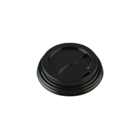 Black 90mm PS Travel Lid for Coffee Cup x 100
