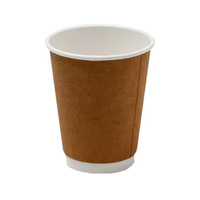 KRAFT 12oz (90mm) Double Wall PE Cup x 500
