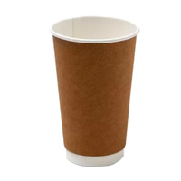KRAFT 16oz (90mm) Double Wall PE Cup x 500