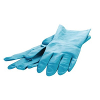 Feather Touch Silver Lined Rubber Glove Blue - Size 9