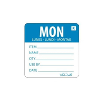 Vogue MONDAY Blue Removeable Day Of The Week 50mm Label Roll