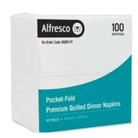 White Quilted Pocket Fold Dinner Napkin x 1000