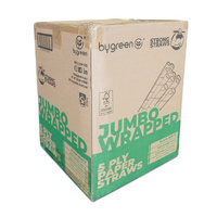 Jumbo Strong 5ply White Paper Wrapped Straw x 1000