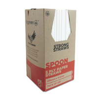 White Spoon Straw 5ply Strong Straw x 220