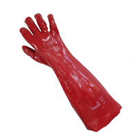 PVC Red Gloves 45cm - Size 10