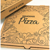 Delicious Print Brown 9 inch Pizza Box x 100