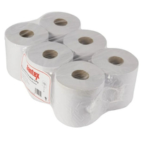 Jantex Centre Feed White Paper Towel Roll (Pack of 6)