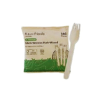 Wax Coated Wooden Fork 16cm x 100