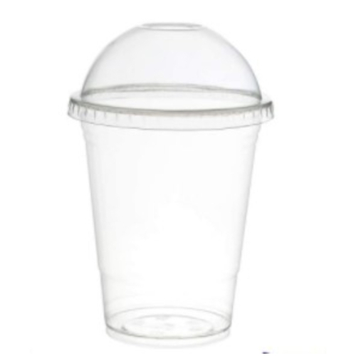 24oz Disposable Party Clear Plastic Smoothie Cups with Clear Flat